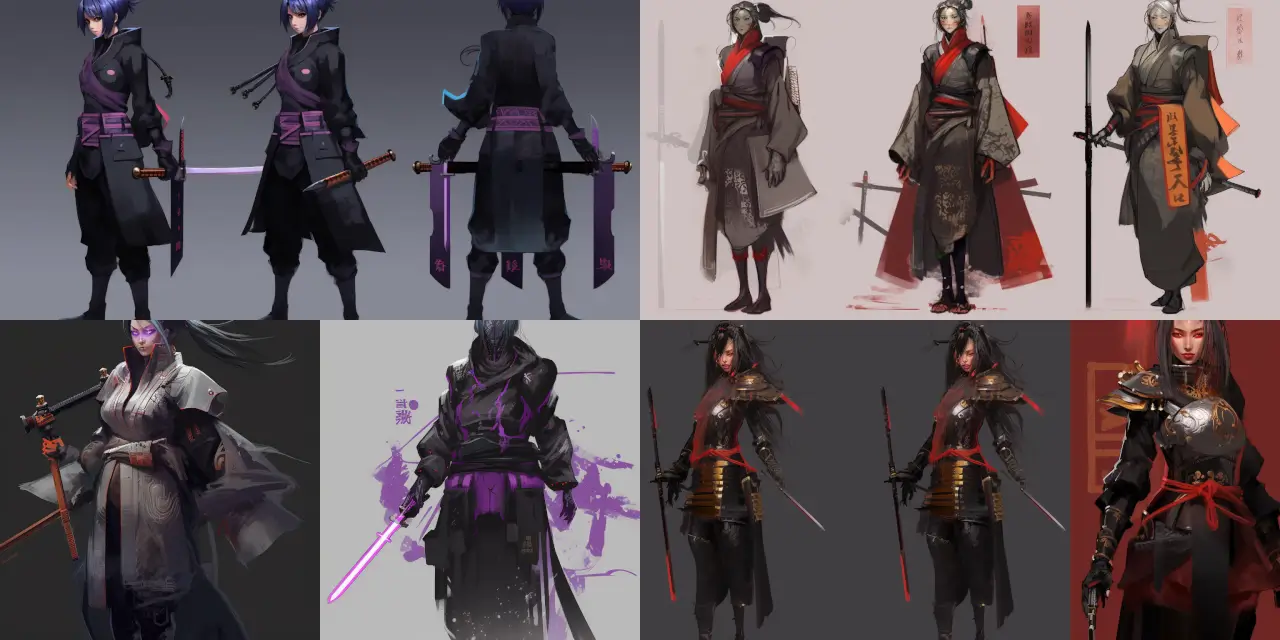 Design an anime character portraying a {{ninja_warrior}}, enhanced with modern and {{futuristic_elements}} details. Incorporate cutting-edge {{weapons}} and advanced {{technology}} in their attire, creating a perfect blend of traditional and futuristic aesthetics. Consider experimenting with styles like cyberpunk, solarpunk, or futuristic-retro, and choose a medium like sketch, digital painting, or watercolor to bring your vision to life. Ensure the character conveys a sense of stealth, agility, and advanced combat prowess, aligning with the theme of a ninja warrior ready to take on the challenges of a modern and technologically-evolved world.