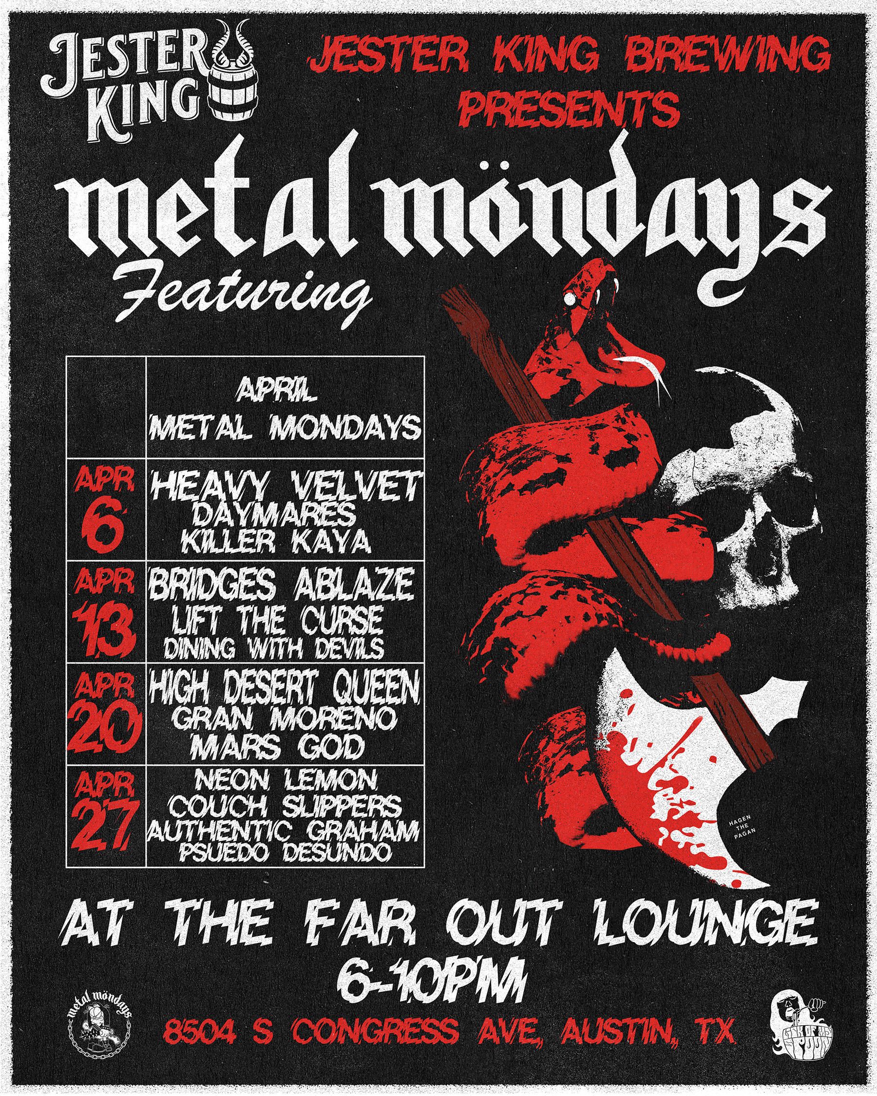 Metal Mondays w/ Neon Lemon, Psudeo Desnudo, Couch Slippers, Authentic Graham
