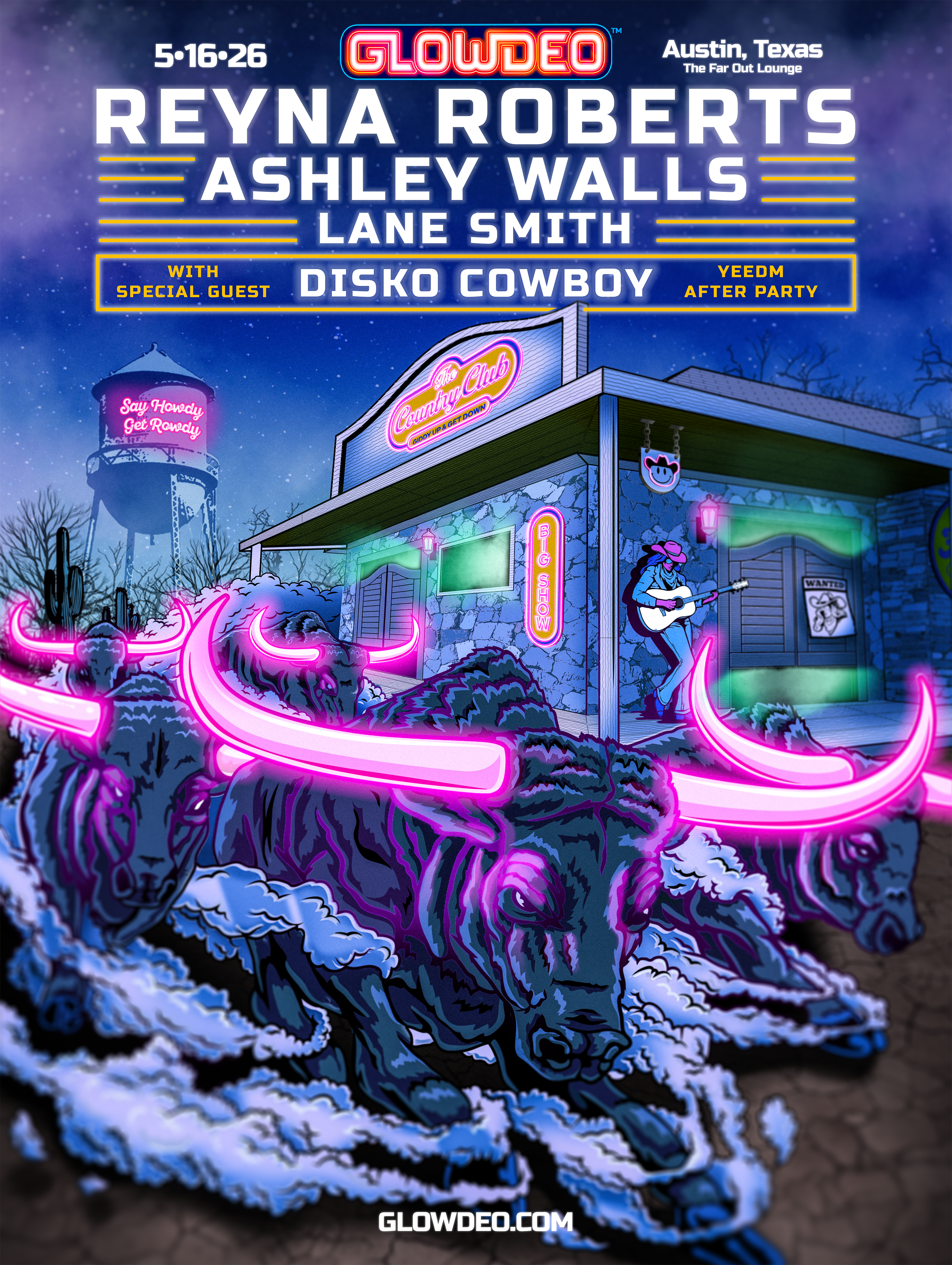 GLOWDEO feat. Reyna Roberts, Ashley Walls, Lane Smith, Disko Cowboy and More