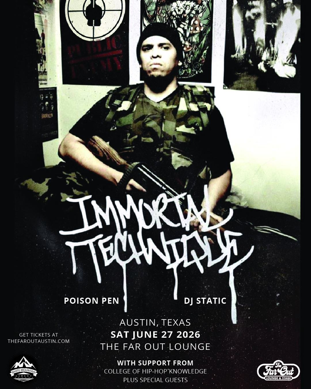 Immortal Technique w/ Poison Pen, DJ Static, College of Hip-Hop Knowledge and More