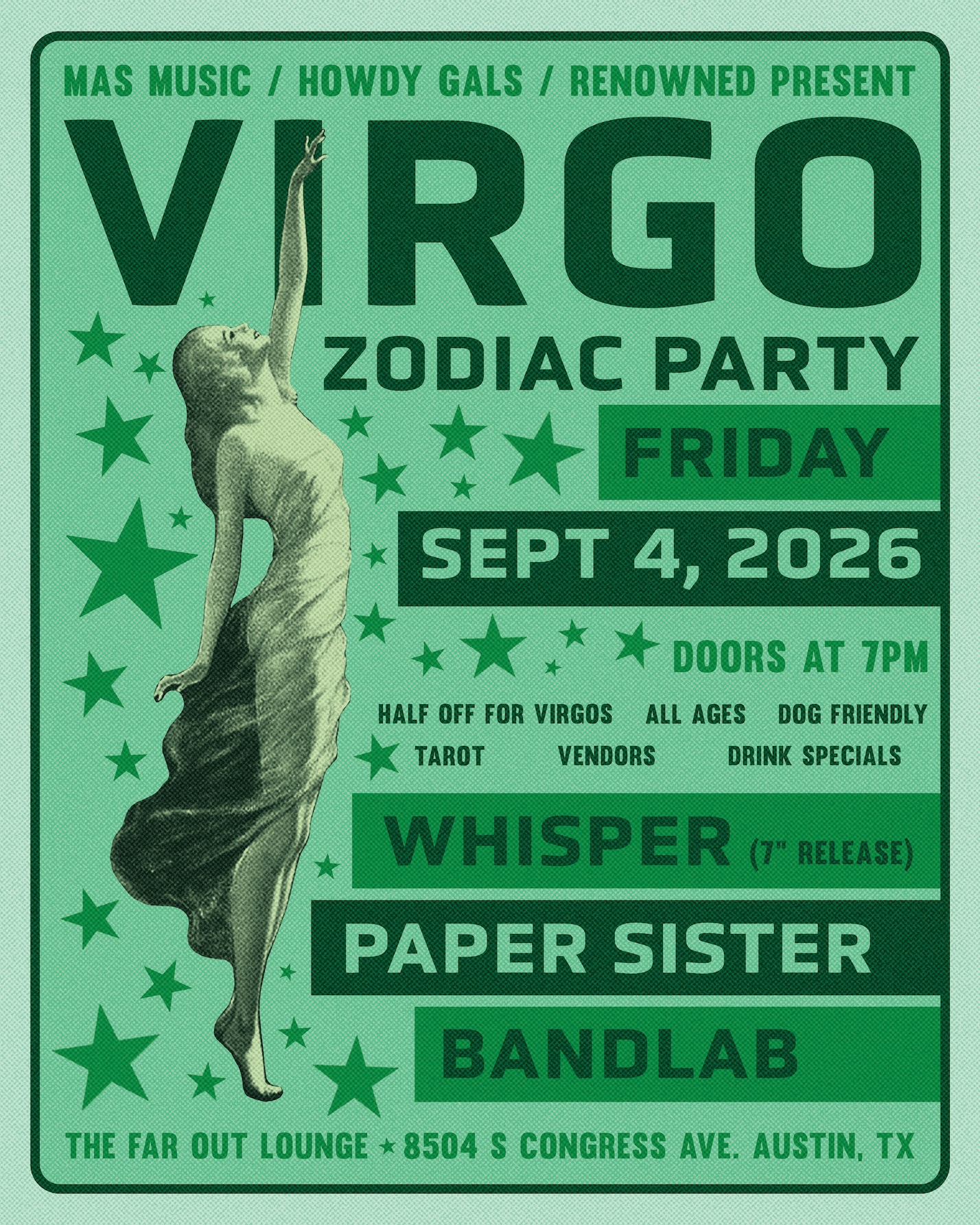 Virgo Zodiac Party w/ Whisper, Paper Sister, Blendlab and More at The Far Out Lounge