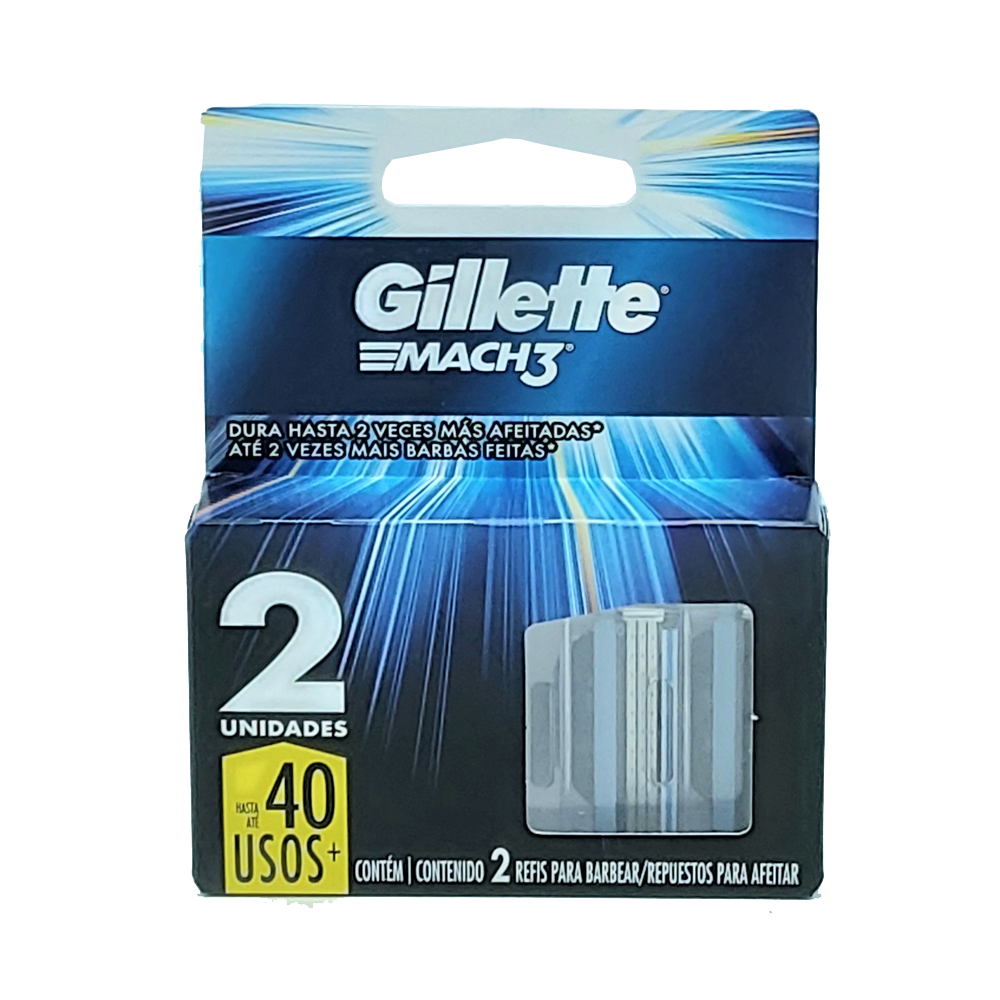 Carga Gillette Mach 3 (Exceto Sensitive/Carbono/Corpo)