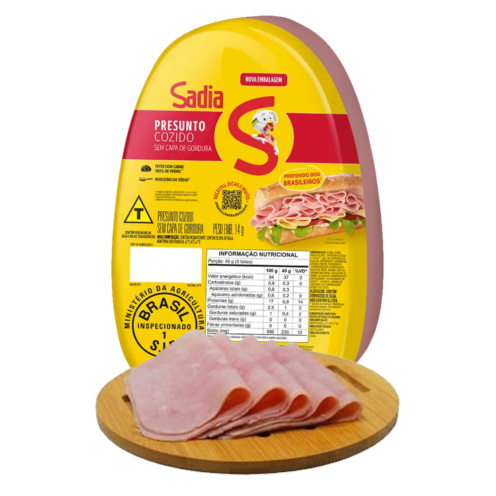 Presunto Cozido Sem Capa de Gordura Sadia (Pedaço/Fatiado)