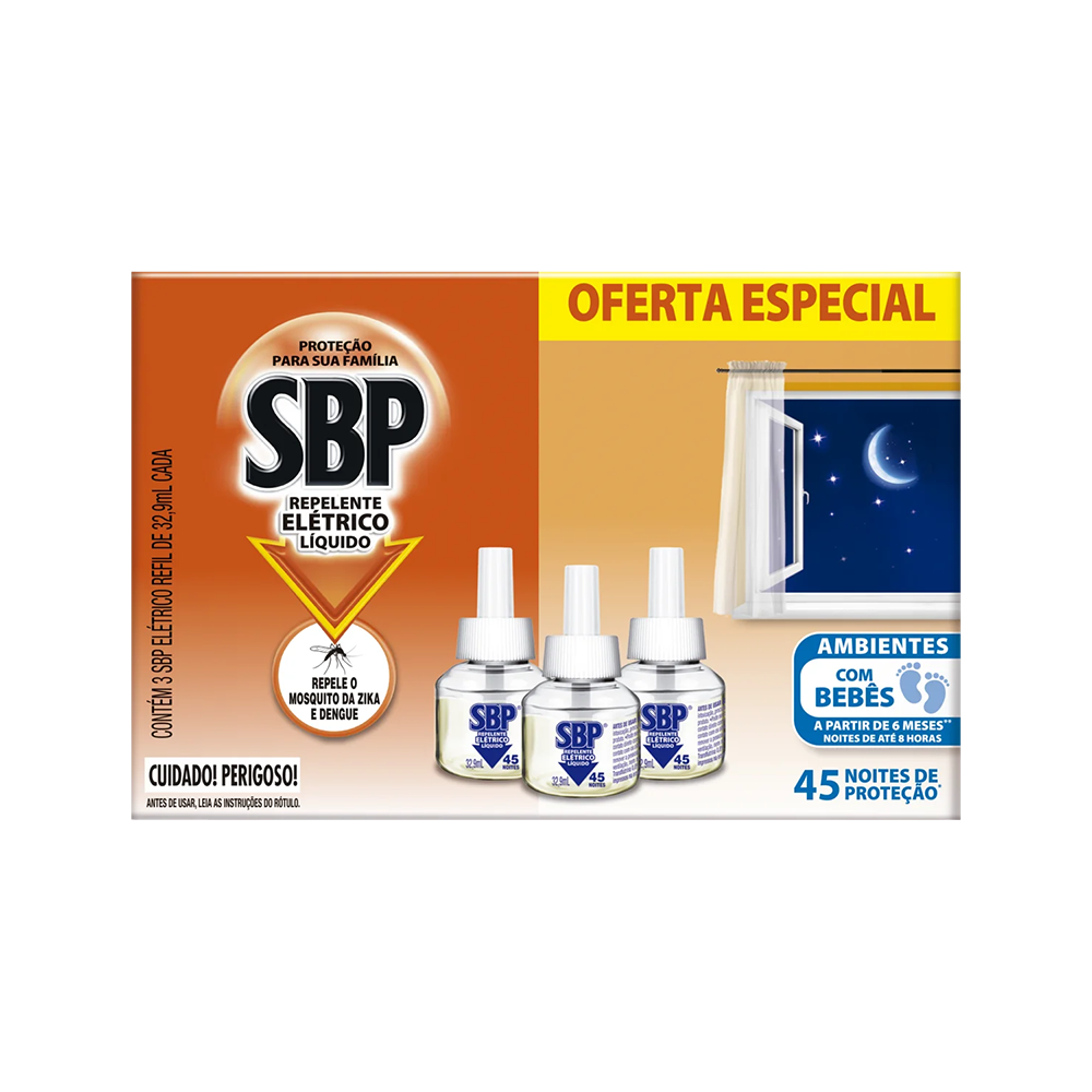 Repelente SBP Elétrico Líquido Refil C/3 