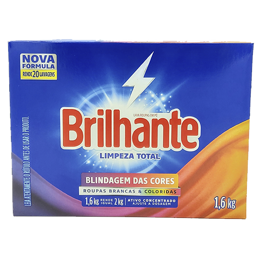 Lava Roupas em Pó Brilhante Limpeza Total