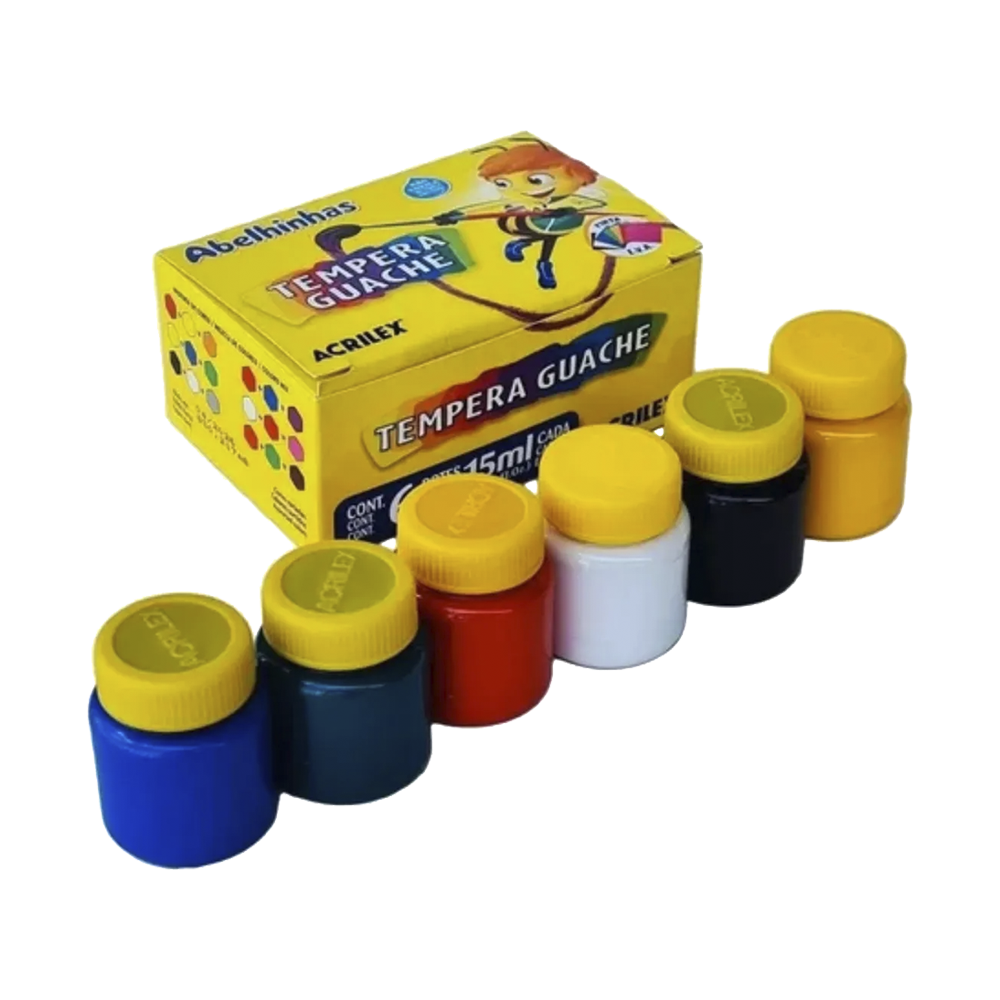 Tinta Tempera Guache Acrilex C/6 Cores