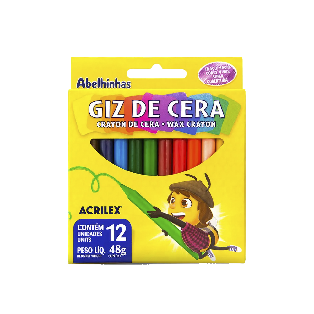Giz de Cera Acrilex C/12 Cores