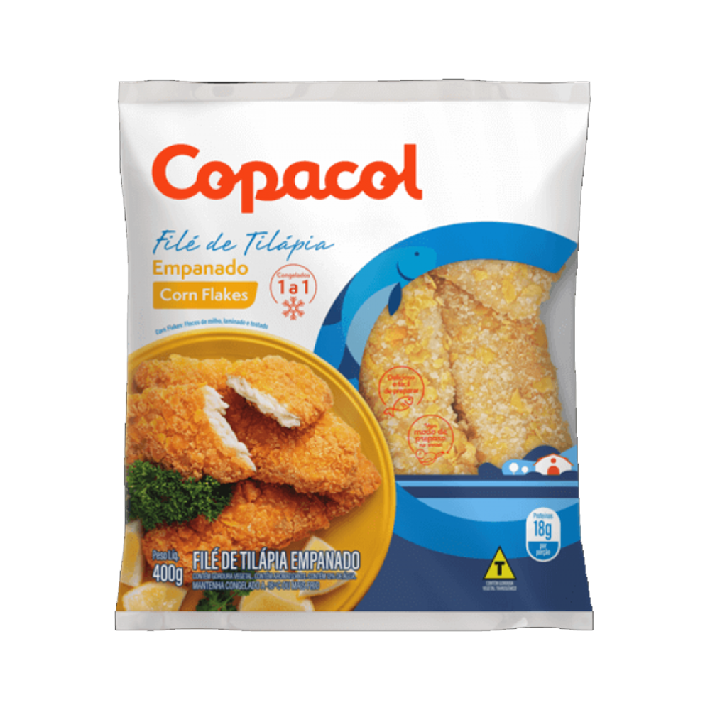 Filé de Tilápia Empanada C/Flakes Copacol