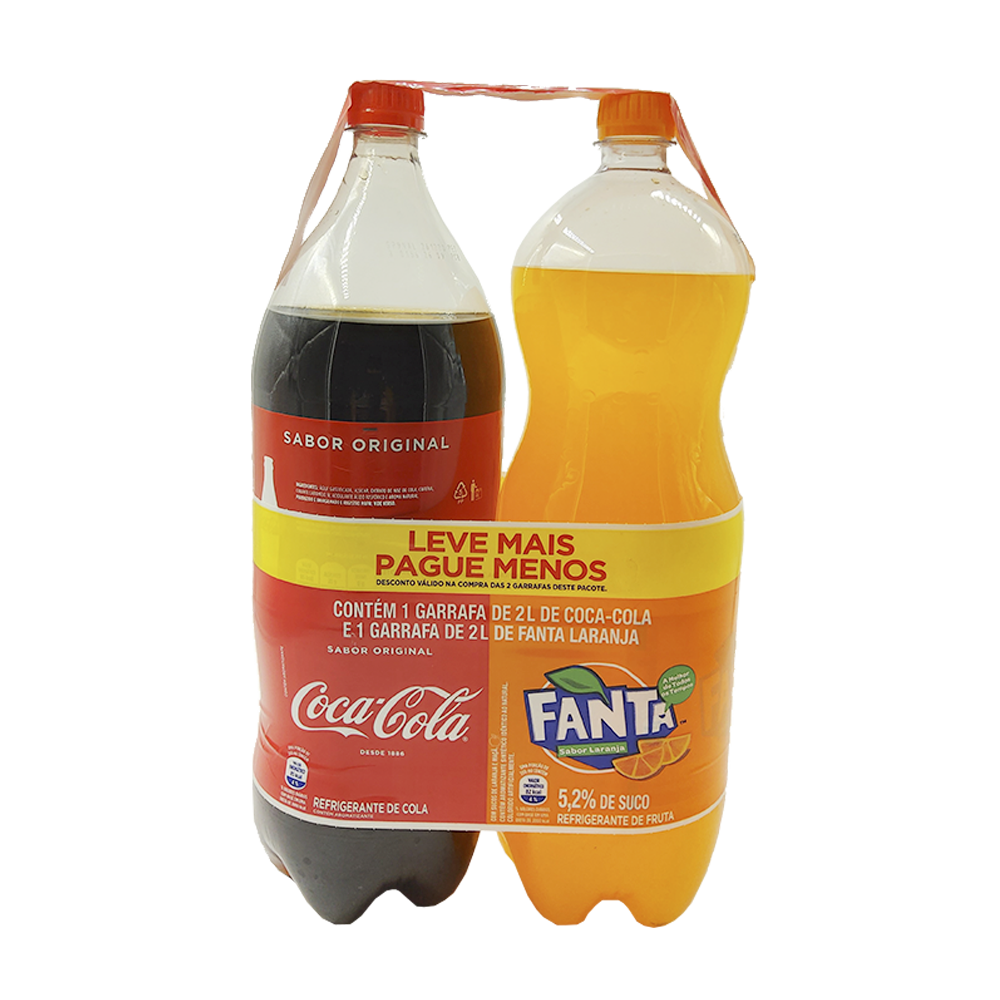 Refrigerante Coca Cola 2L + Fanta Laranja 2L 