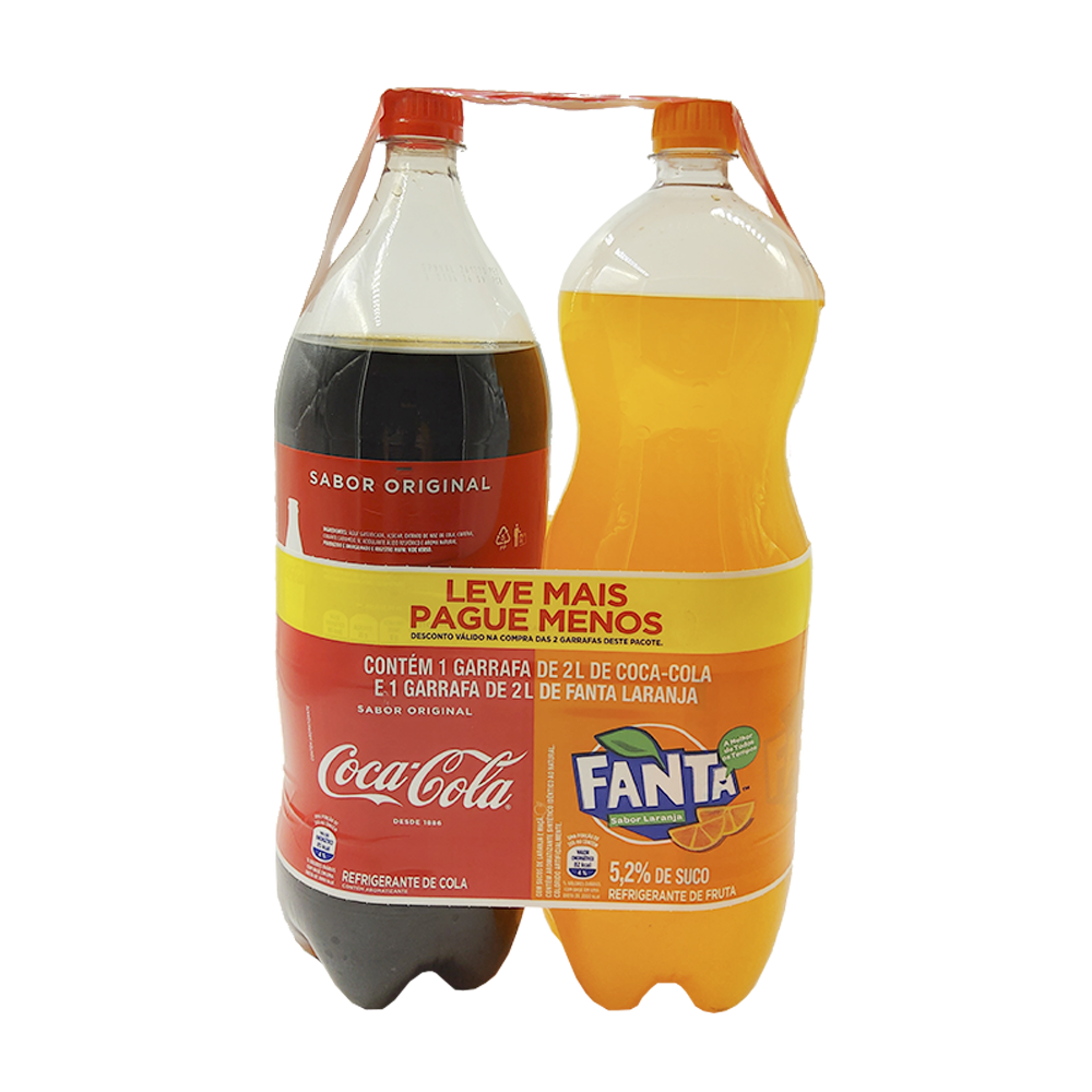 Refrigerante Coca Cola 2L + Fanta Laranja 2L