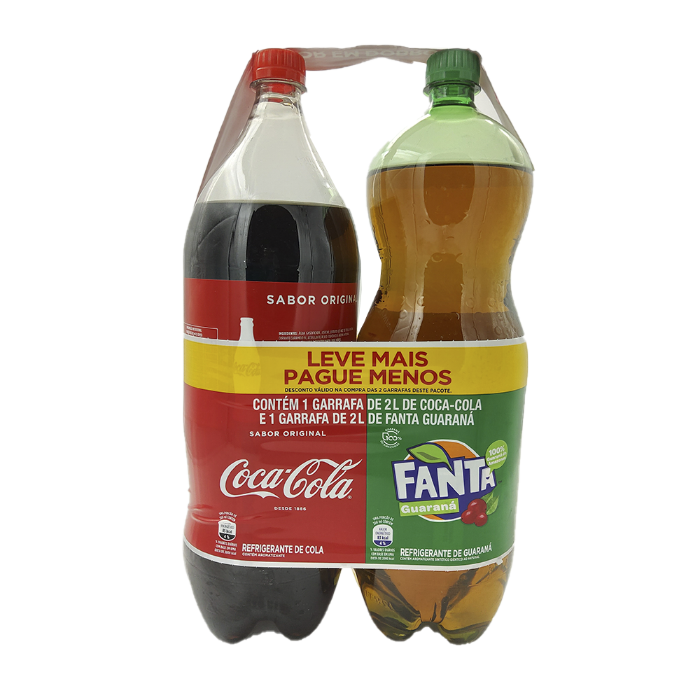 Refrigerante Coca Cola 2L + Fanta Guaraná 2L 