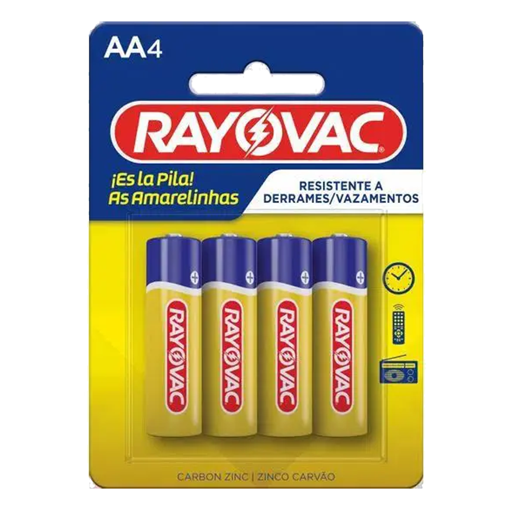 Pilha Rayovac Amarela Pequena AA