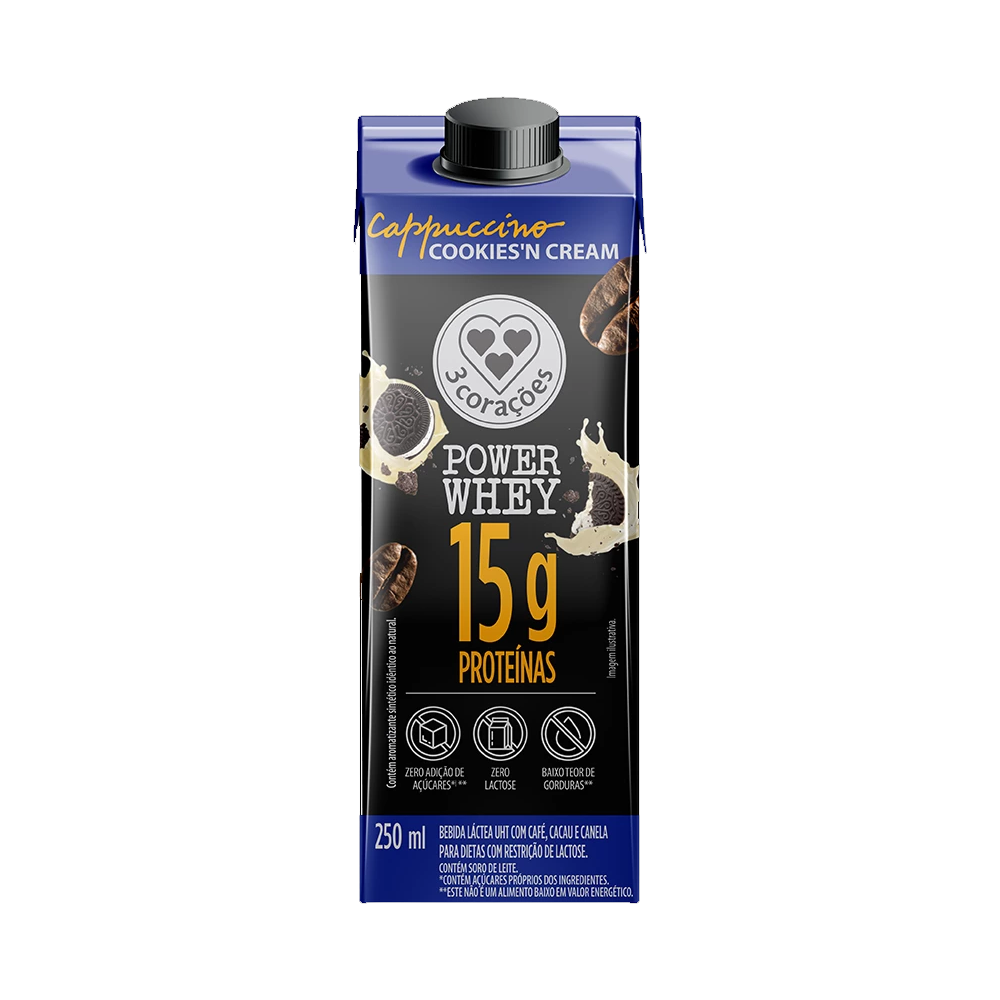 Bebida Láctea 3 Corações Power Whey R$ 7,98  - LV6 PG3 - a unidade sai 