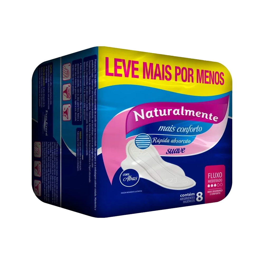 Absorvente Naturalmente c/ Abas (Embalagem Promocional)
