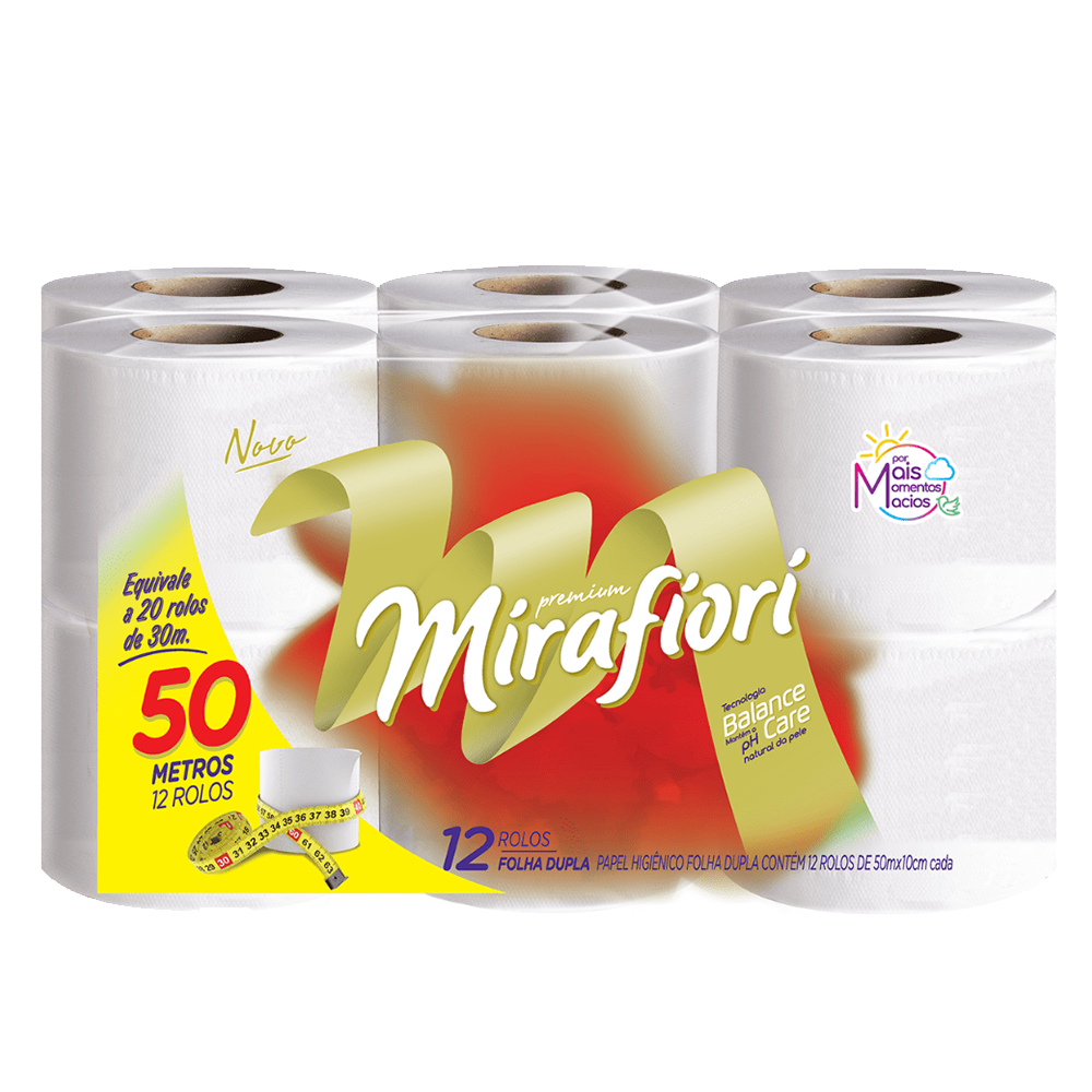 Papel Higiênico Mirafiori Folha Dupla 50Mts