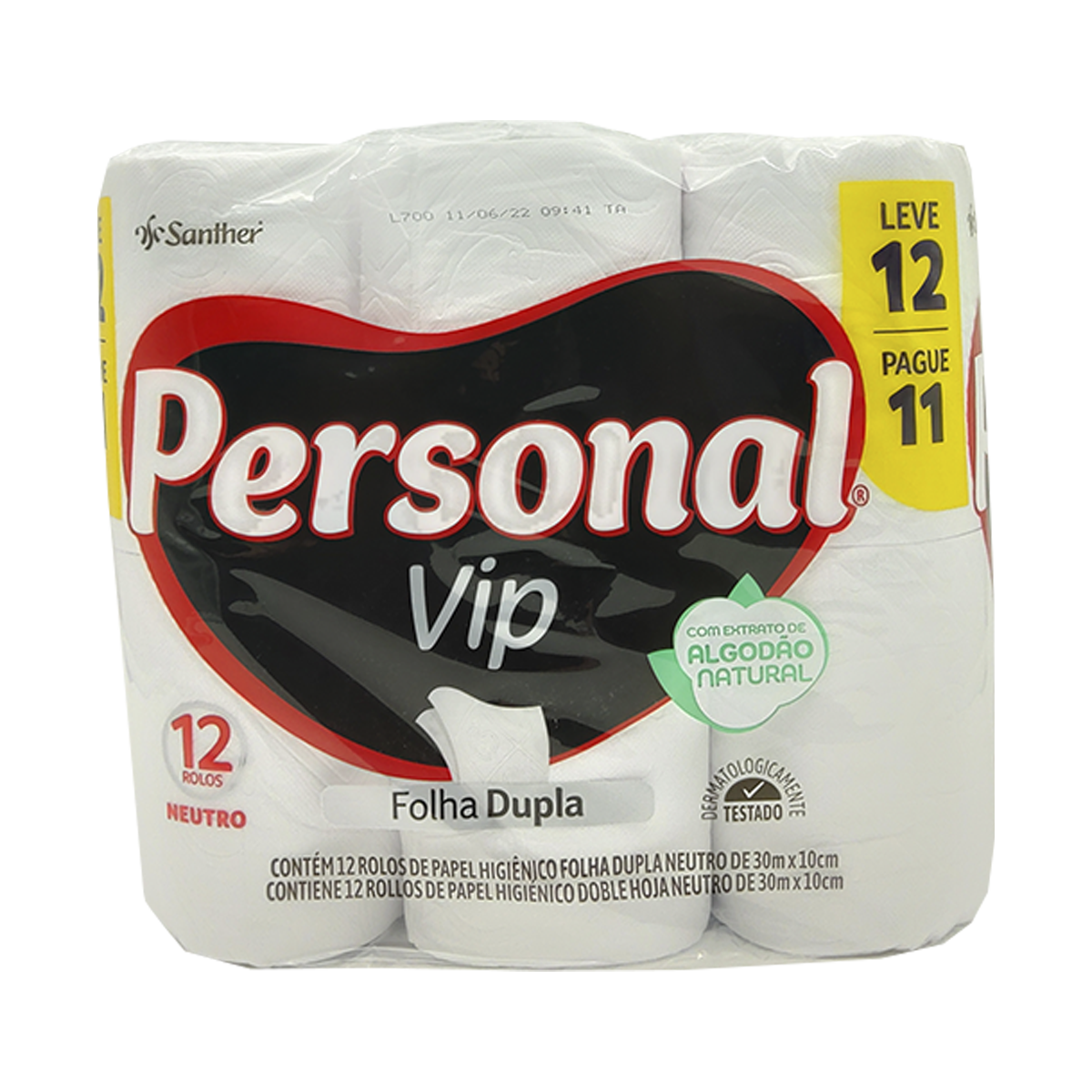 Papel Higiênico Personal Vip Folha Dupla 30M