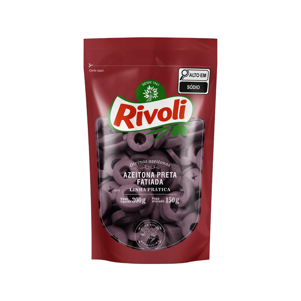 Azeitonas Pretas Fatiadas em Conserva Rivoli
