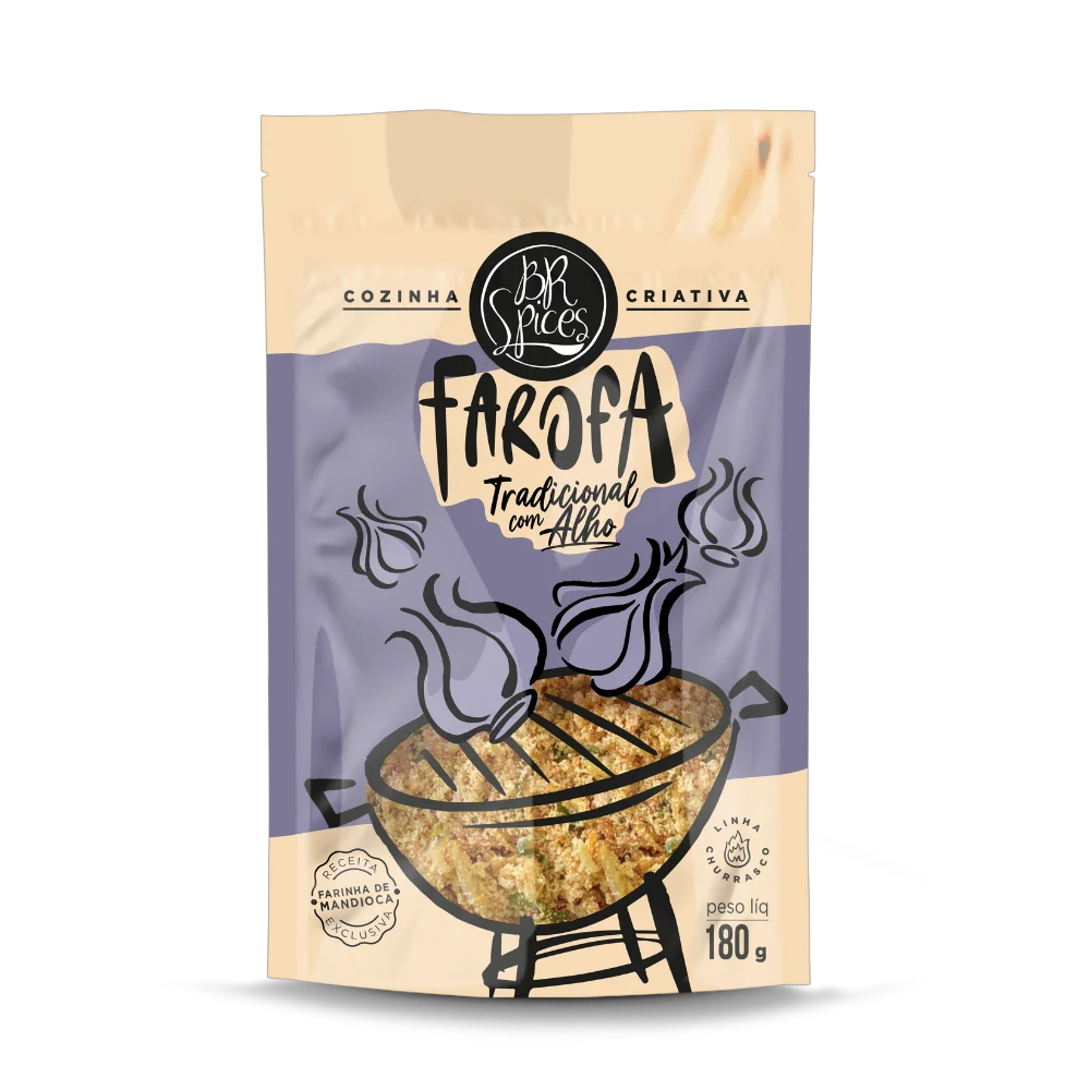 Farofa de Mandioca BR Spices Temperada C/Alho 