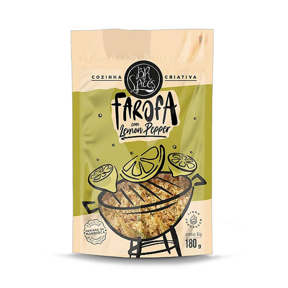 Farofa de Mandioca BR Spices Temperada C/Lemon Pepper