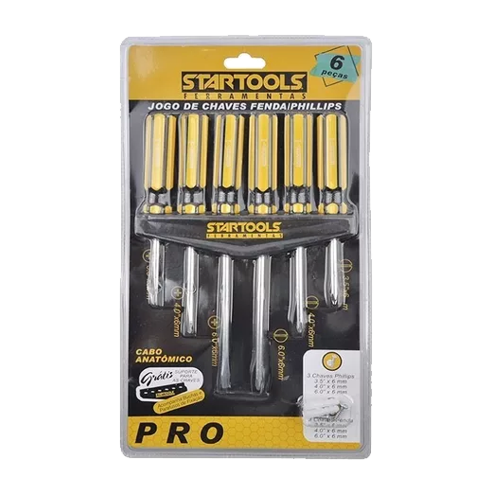 Kit Chave Philips/Fenda C/Suporte Startools