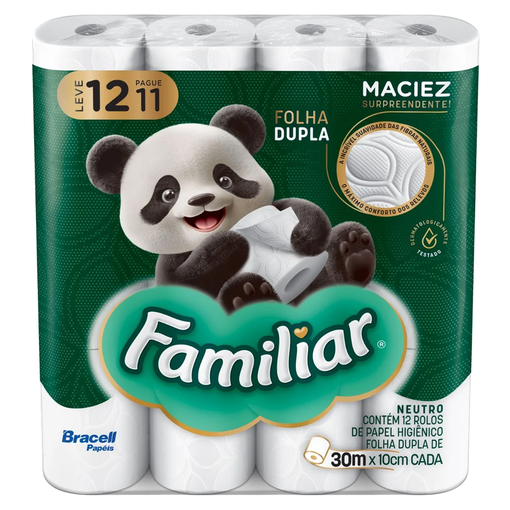 Papel Higiênico Folha Dupla Familiar 30M 
