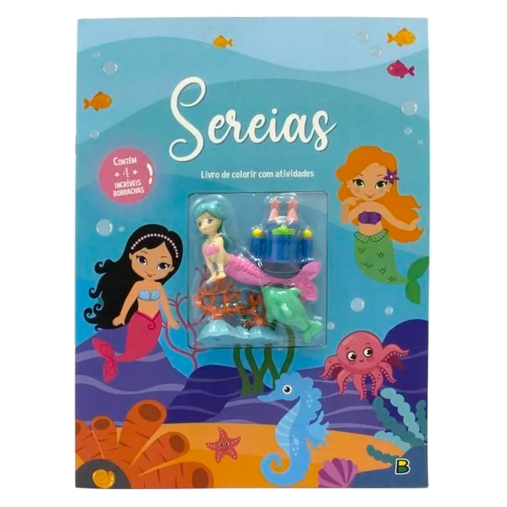 Livro Sereias C/4 Borrachas Coloridas