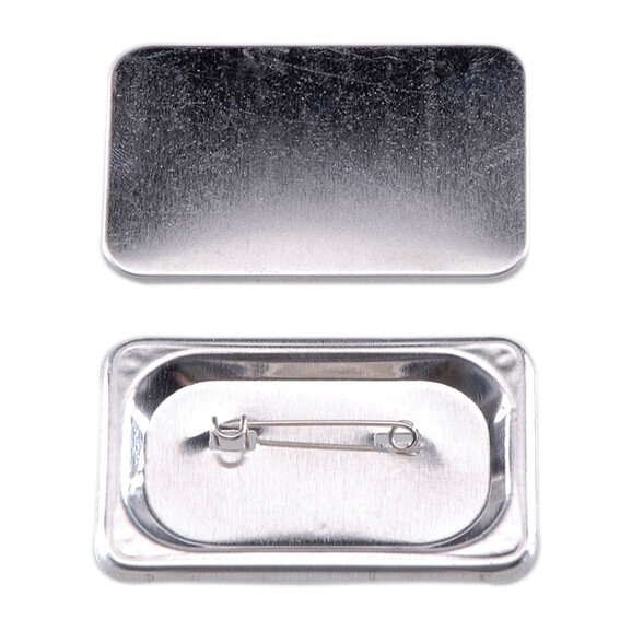 100 rectangular buttons with pin bild 1