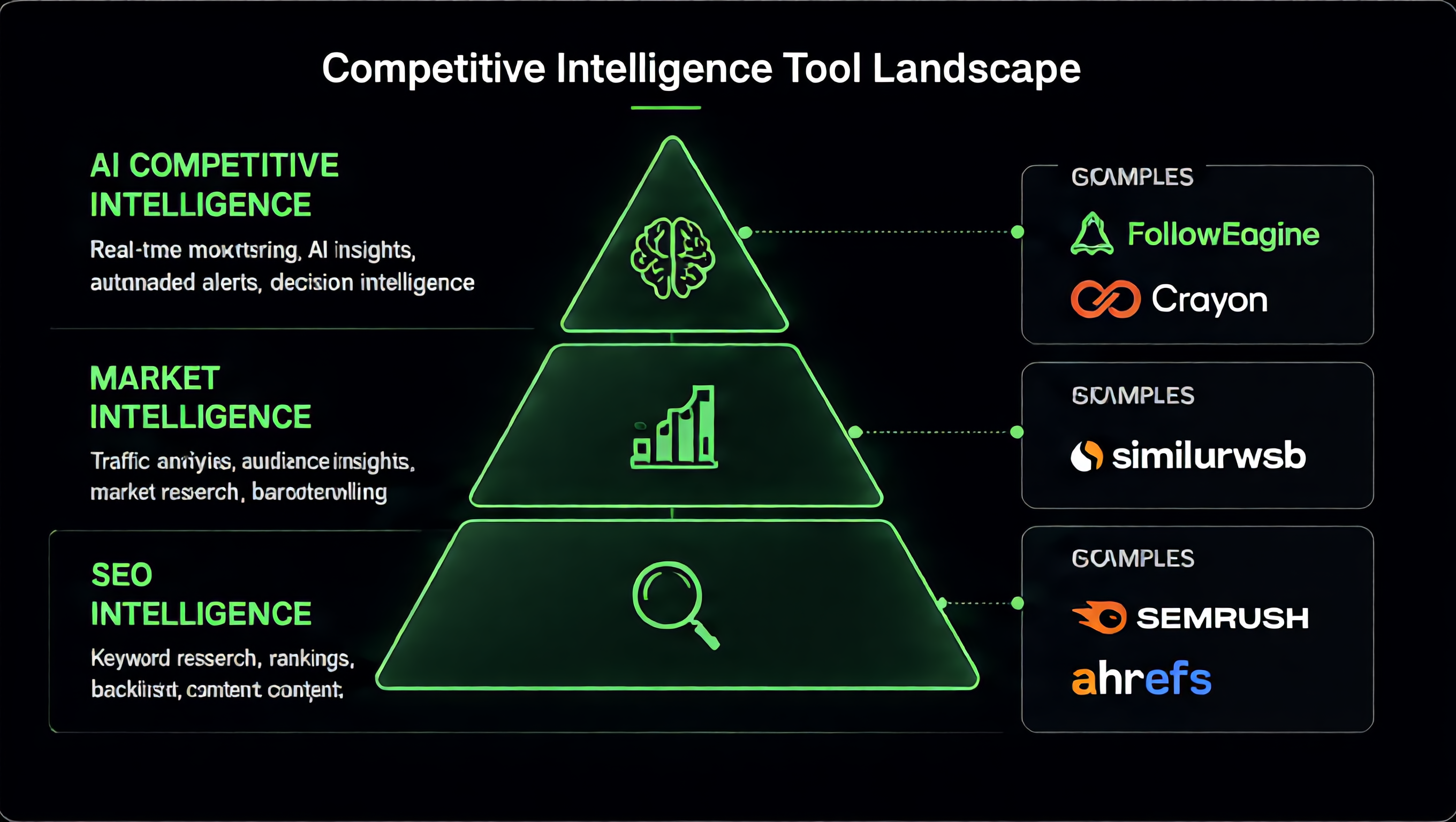 Side-by-side comparison of top AI competitor analysis tools with feature matrix