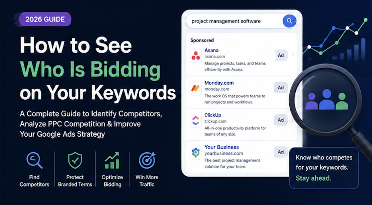 PPC keyword bidding analysis dashboard showing competitor overlap data