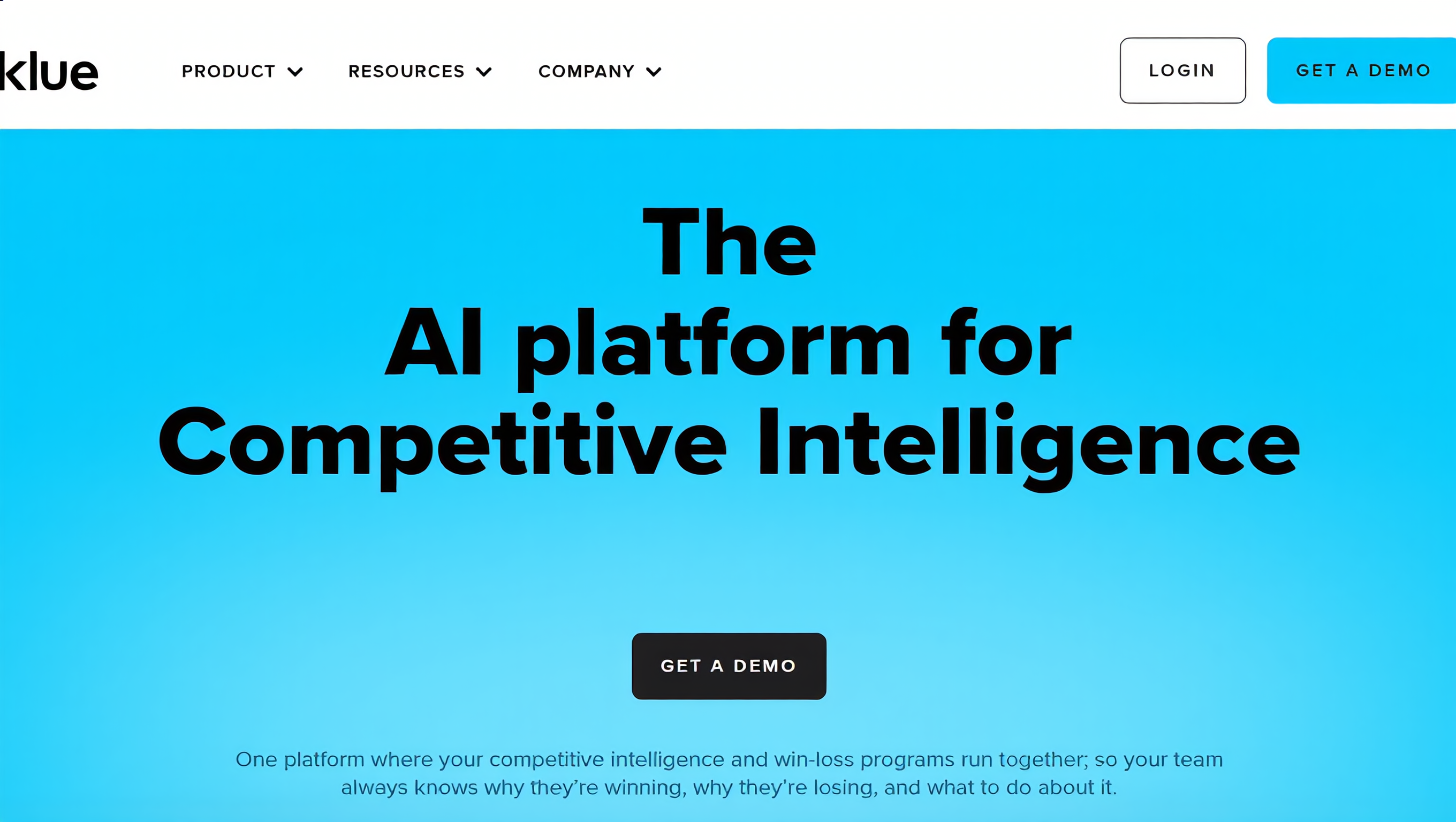 Klue competitive intelligence platform interface