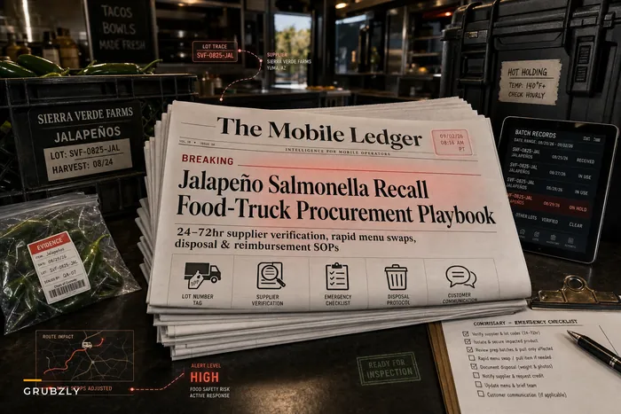 After the Jalape f1o Salmonella Recall: A food-truck procurement & menu playbook for rapid substitutions, safe sourcing and customer trust