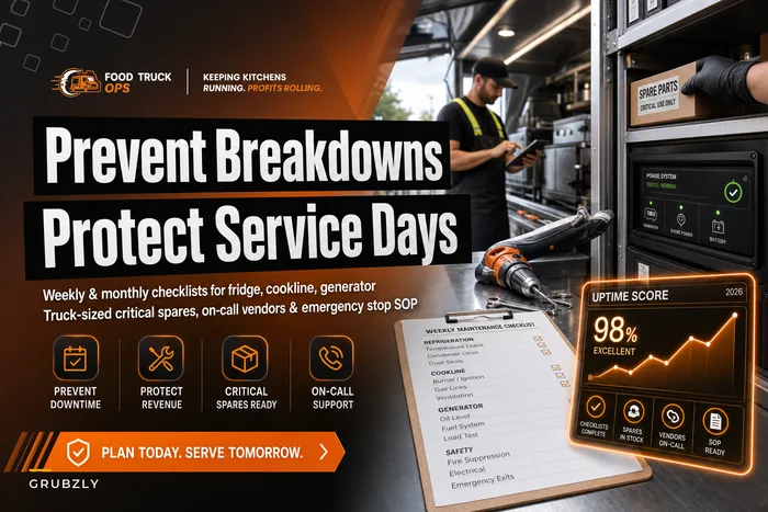 Avoid a mid‑shift breakdown: preventative maintenance schedule and emergency repair SOPs for mobile kitchens