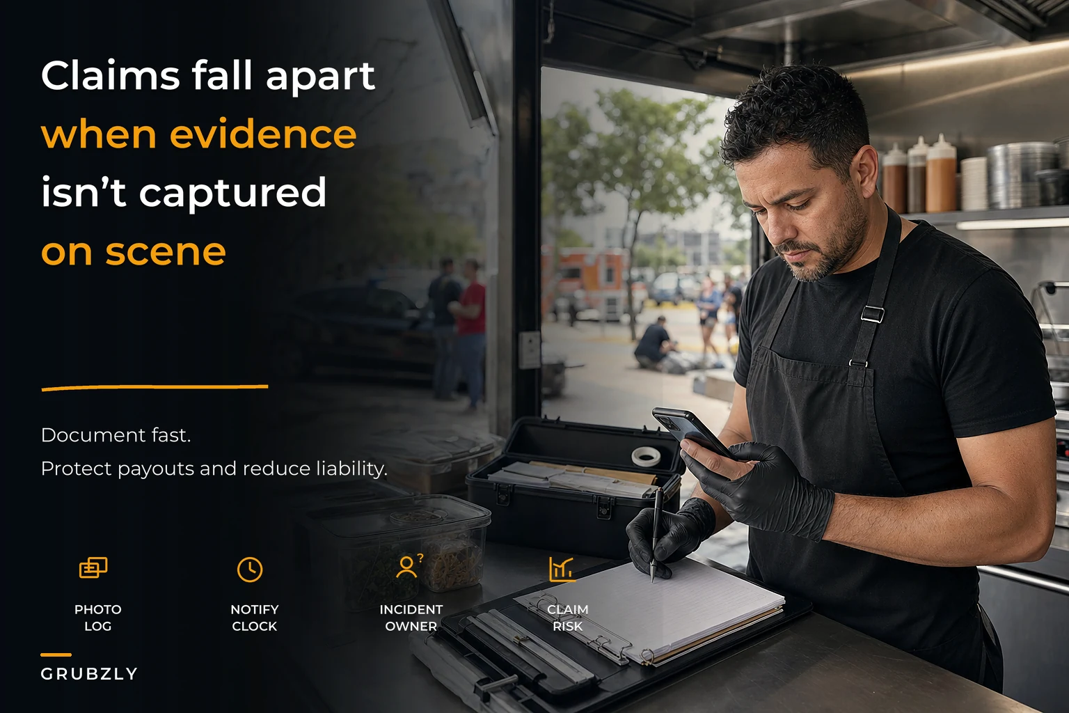 Food truck insurance claims workflow: on‑truck evidence checklists and an incident escalation decision tree