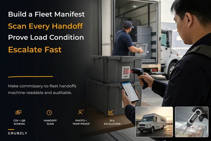 Machine-readable commissary to fleet manifest schema for small fleets