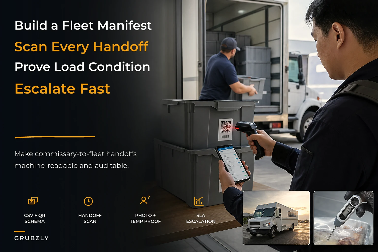 Machine-readable commissary to fleet manifest schema for small fleets