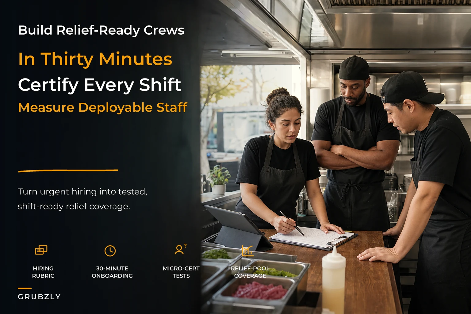 Measurable staffing system for food trucks and tiny crews