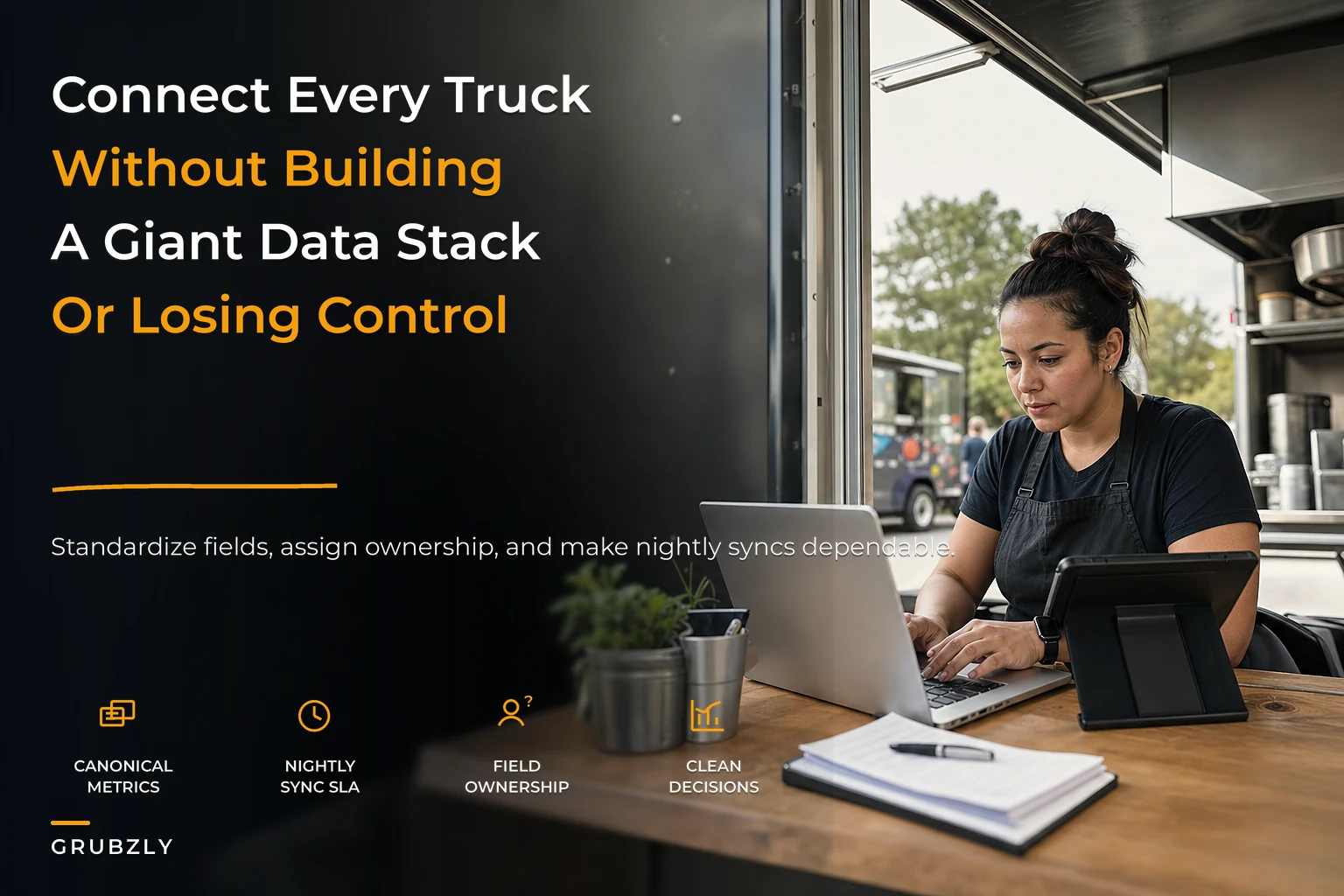 Minimal integration architecture for small food truck fleets