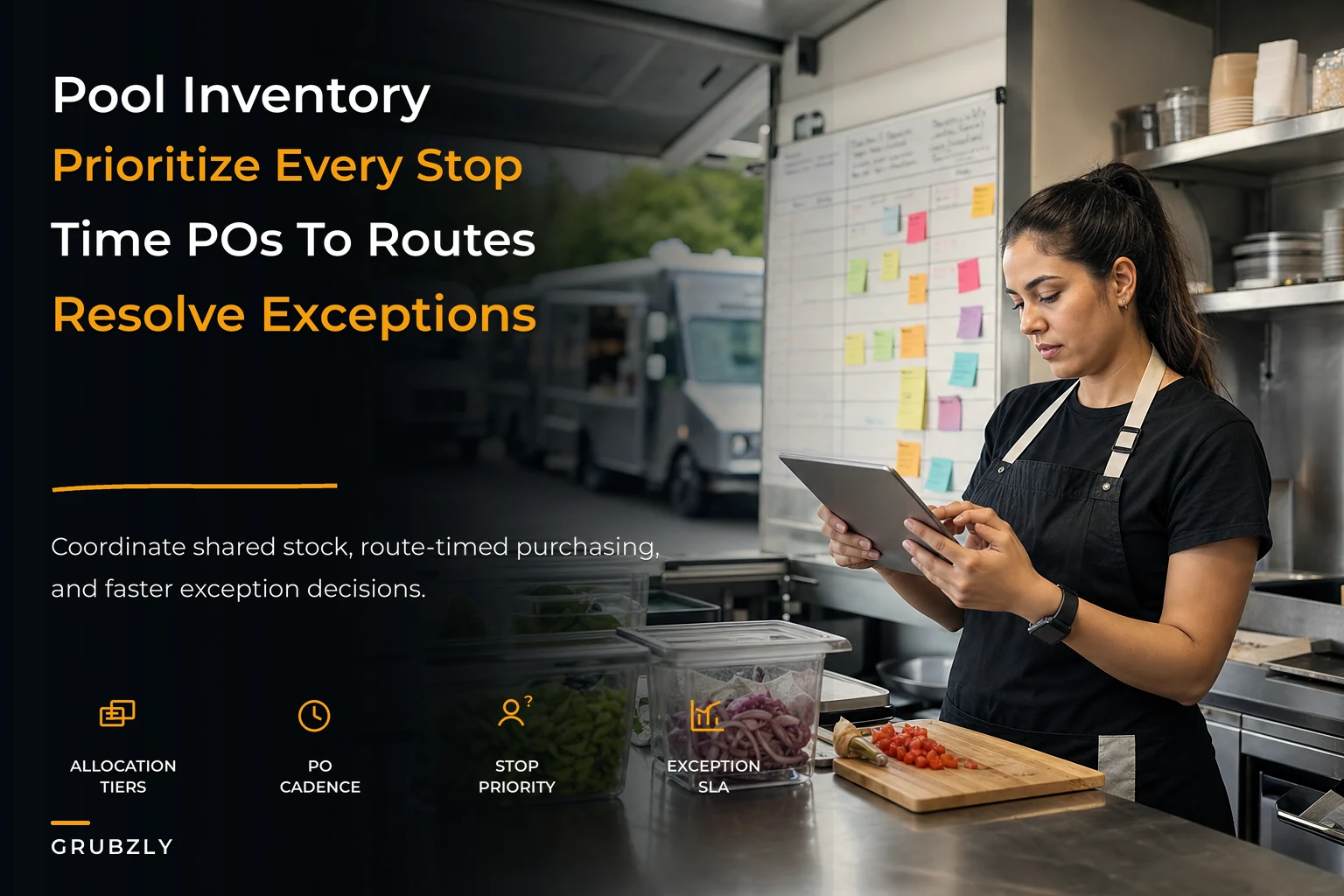 Pooled inventory and commissary scheduling for small truck fleets