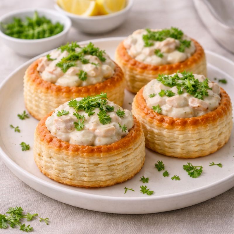 Tarteletter med høns i asparges