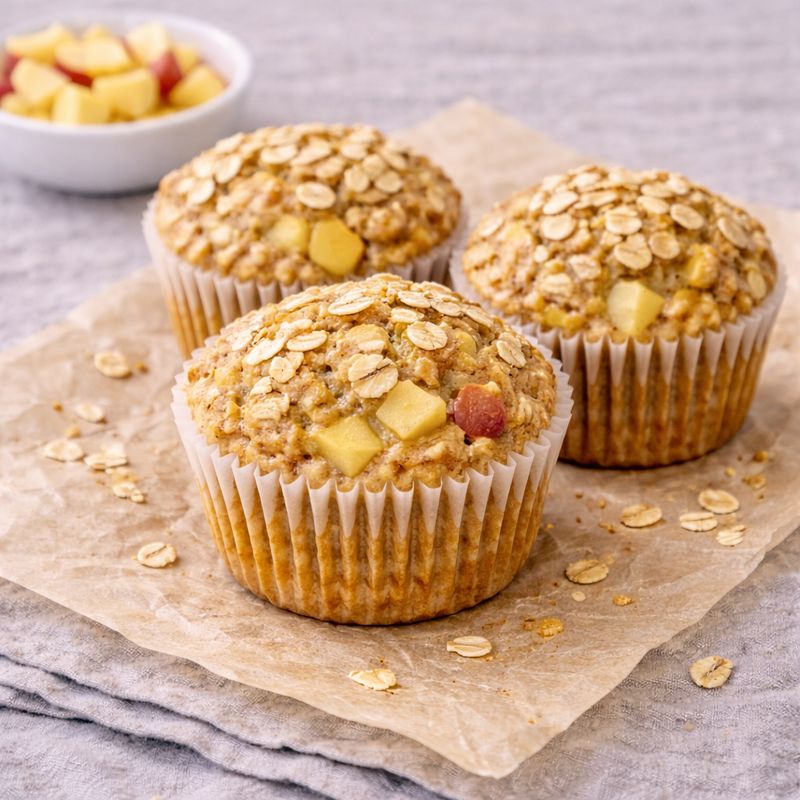 Morgenmadsmuffins med æble og havre