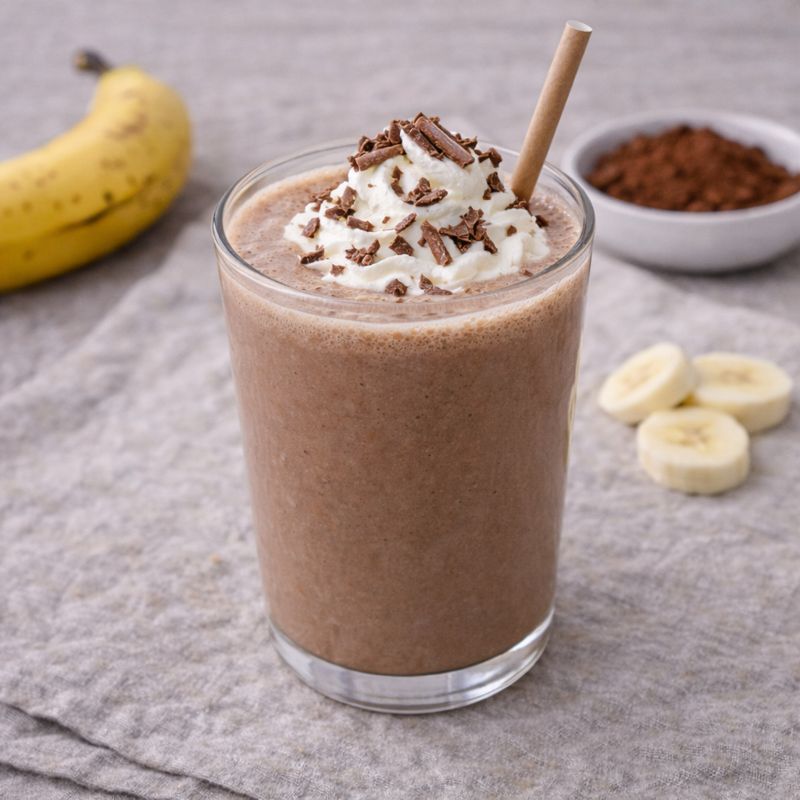 Chokolade-banan milkshake