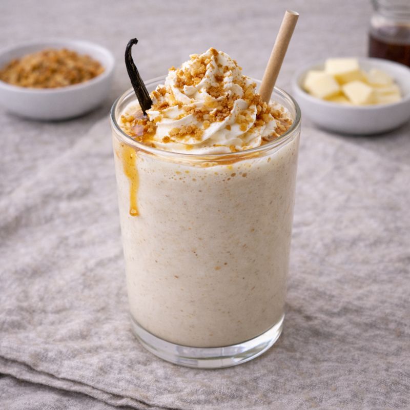 Brunet smør-vanilje milkshake