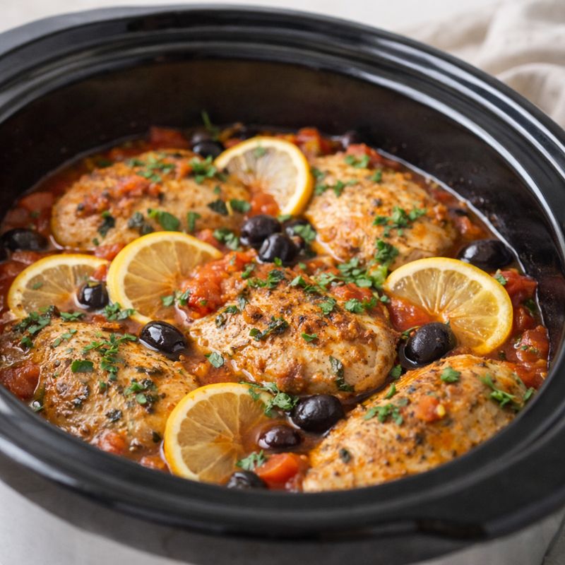 Middelhavs-kylling i slowcooker
