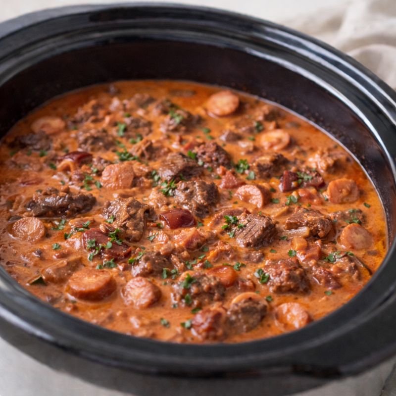 Mør paprika-oksegryde i slowcook