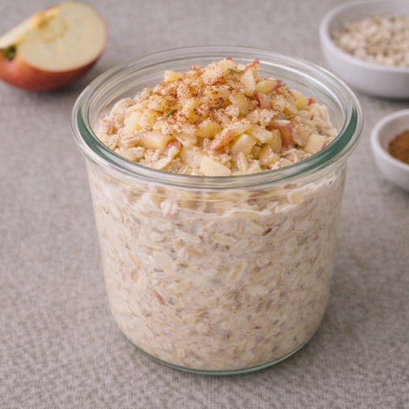 Overnight oats med æble og kanel