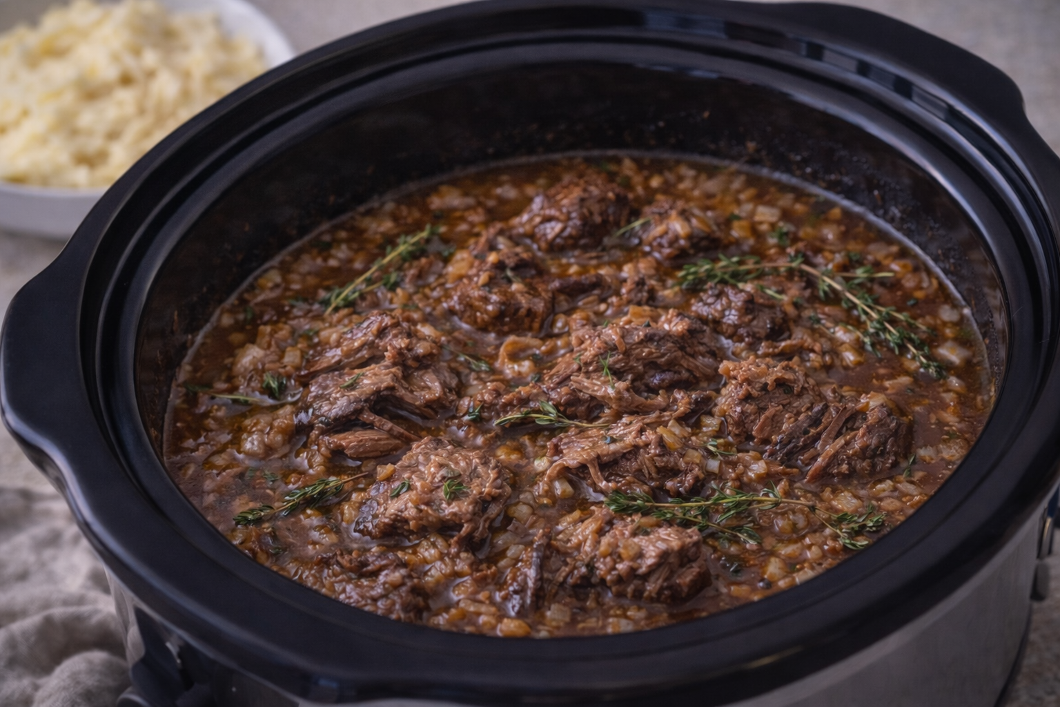Slowcooker oksebov der smelter