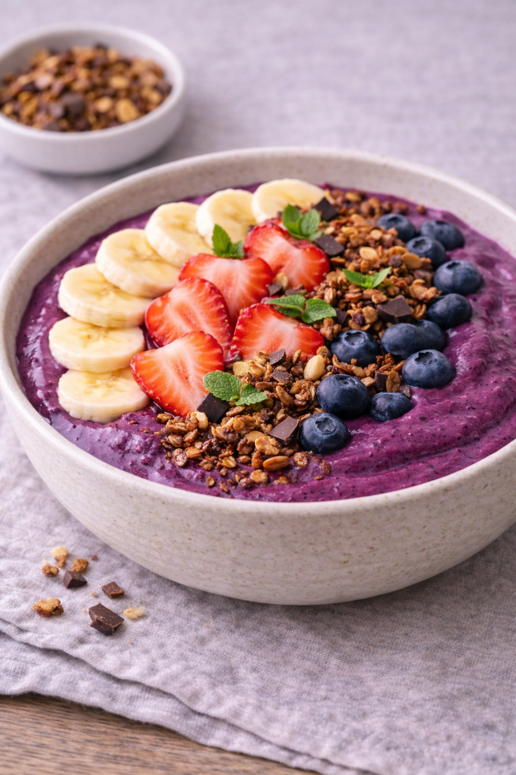 Cremet lilla acai bowl