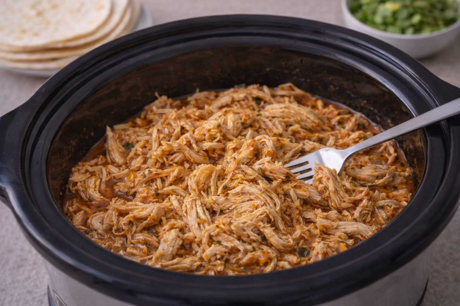 Slowcooker Pulled Chicken (8 eller 4 timer)