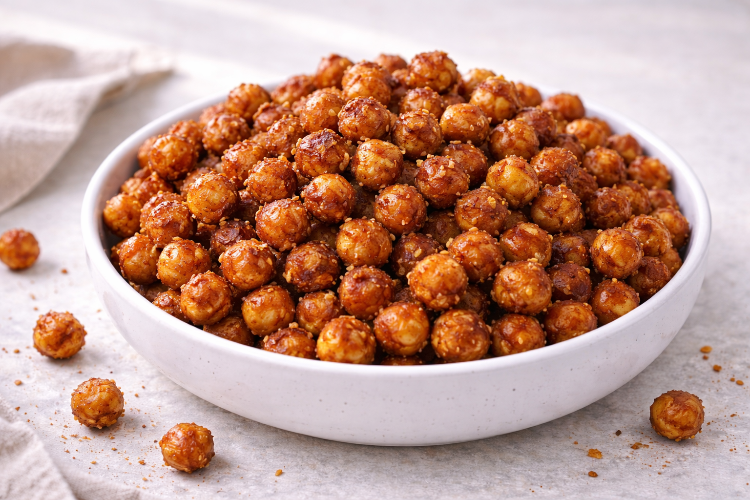 Ristede sprøde kikærter med BBQ i airfryer