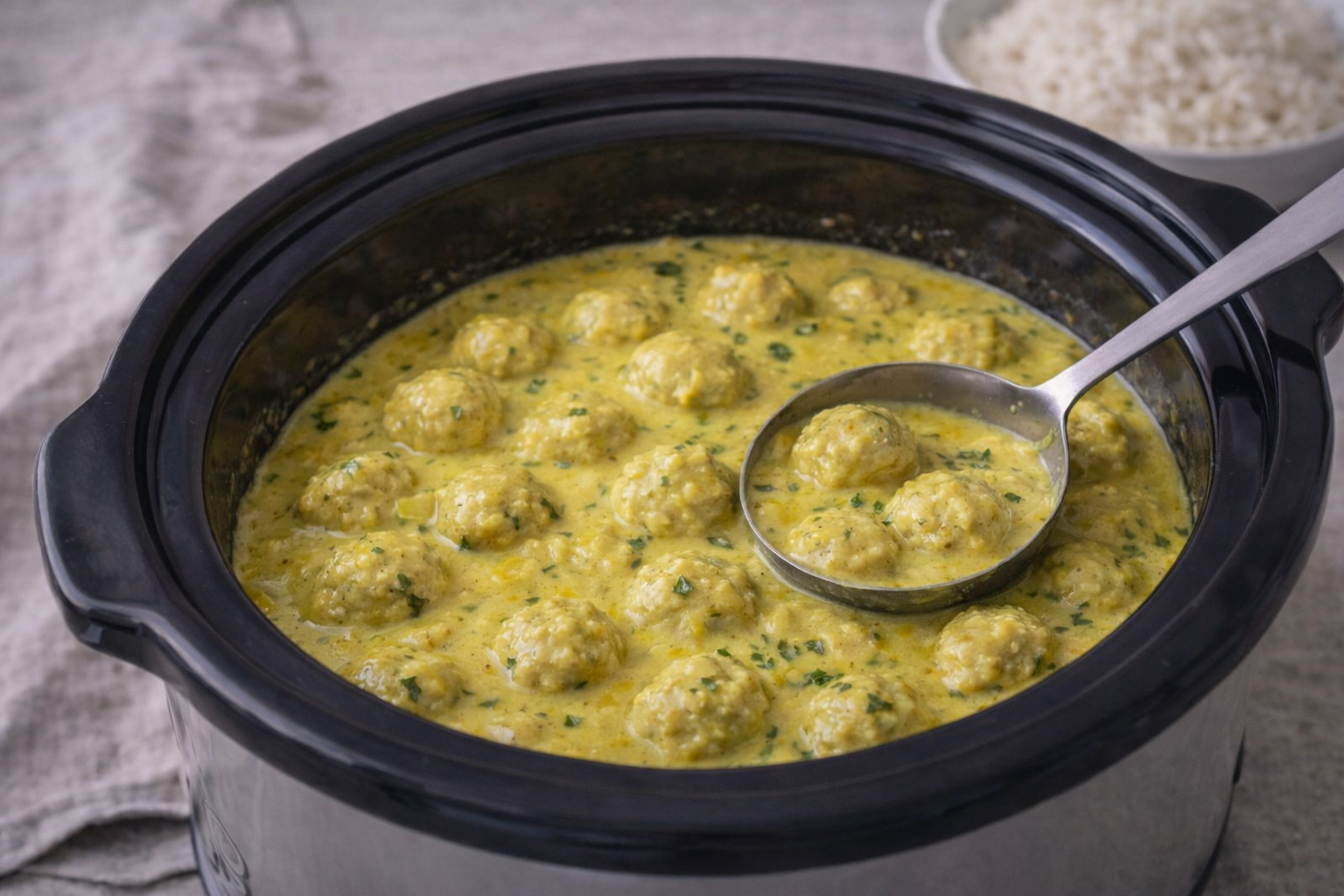 Slowcooker Boller i Karry